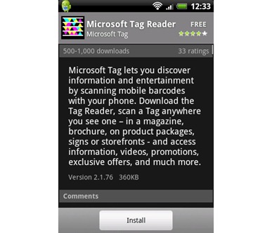 Microsoft-Tag-Android-app